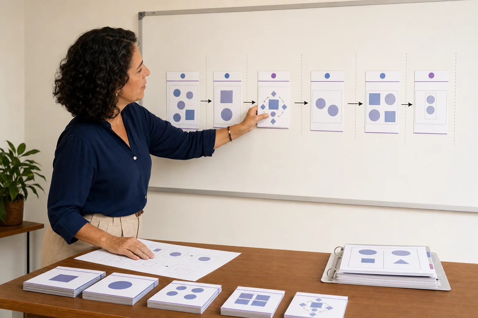 Especialista organizando referências e etapas para transformar experiência profissional em conteúdo de ensino