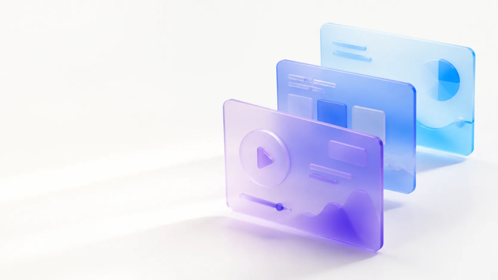 Camadas de conteúdo digital em profundidade, representando a organização da HBox